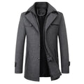 Men's Classic Lapel Collar Coat with Adjustable Cuffs