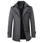 Men's Classic Lapel Collar Coat with Adjustable Cuffs