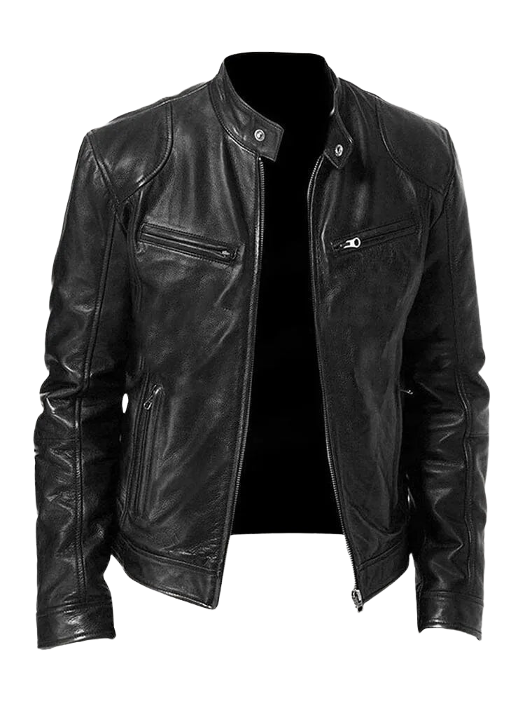 Joren™ | Timeless Leather Zip-Up Jacket