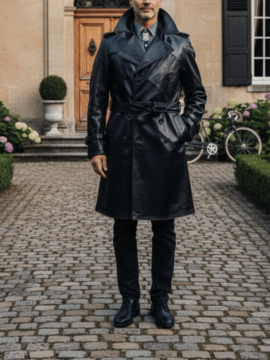 Men's Leather Jacket - Black Horsehide