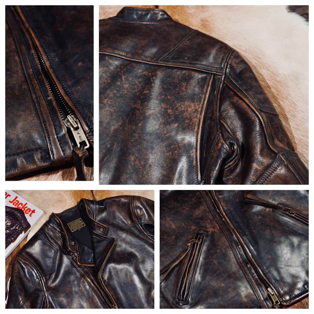 Men's Leather Jacket - 3XL