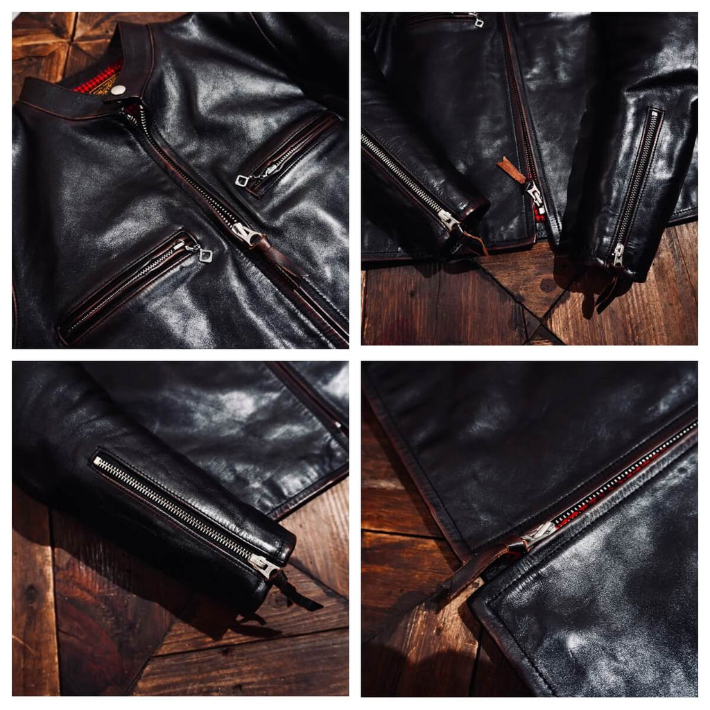 Men's Leather Jacket - Distressed Teacore Horsehide