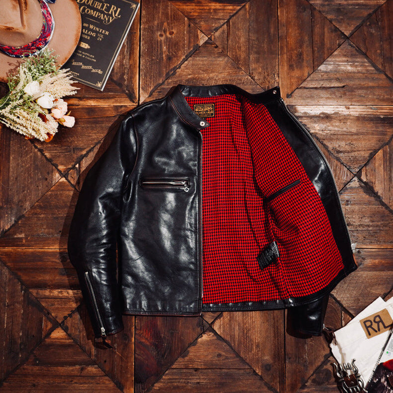 Men's Leather Jacket - Distressed Teacore Horsehide