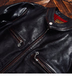 Men's Leather Jacket - Distressed Teacore Horsehide