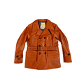 Men's Double-breasted Navy Pea Coat, Cowhide - Black