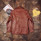 Men's Leather Jacket - Orange