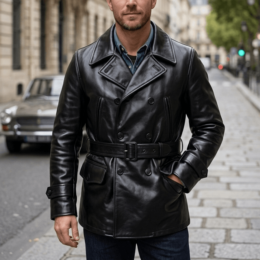 Men's Leather Jacket - Black