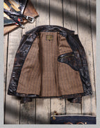 Men's Leather Jacket - Black Brown