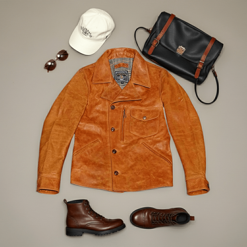 Men's Leather Jacket - L/38