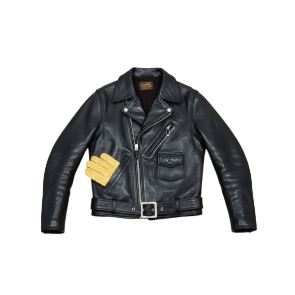 Men's Double Rider Leather Jacket, Horsehide - Black