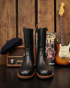 Men's Engineer Boots - Amber Cowhide