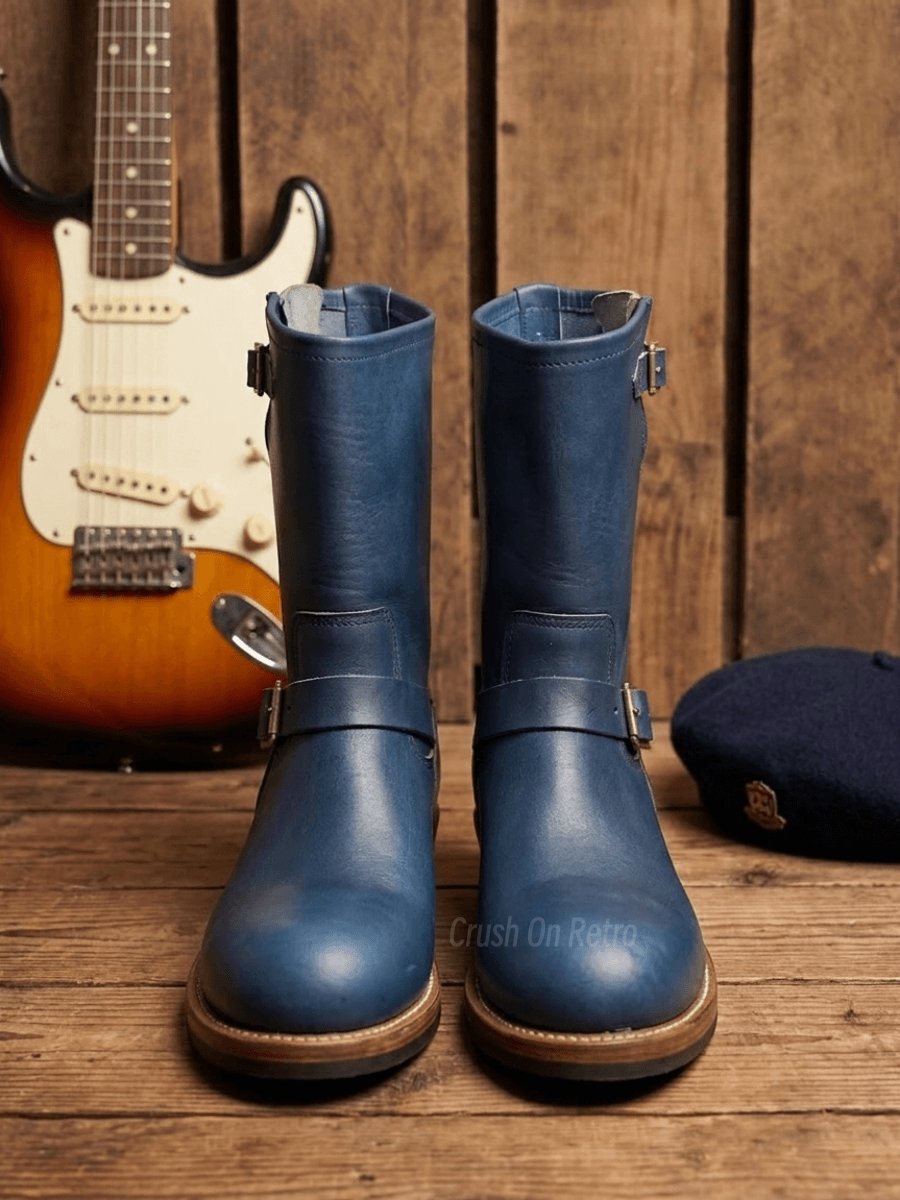Men's Engineer Boots - Amber Cowhide