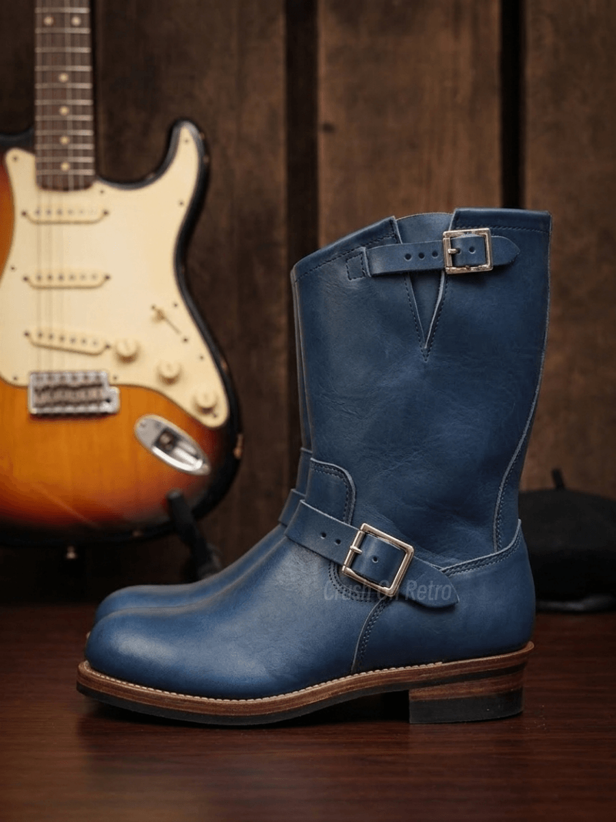 Men's Engineer Boots - Amber Cowhide