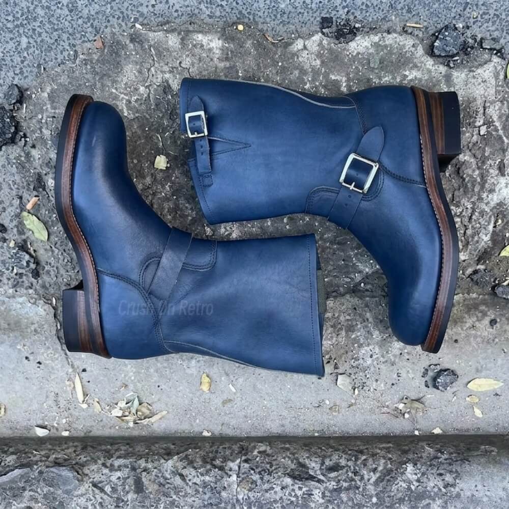 Men's Engineer Boots - Amber Cowhide