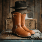 Men's Engineer Boots - Light Brown Teacore Leather