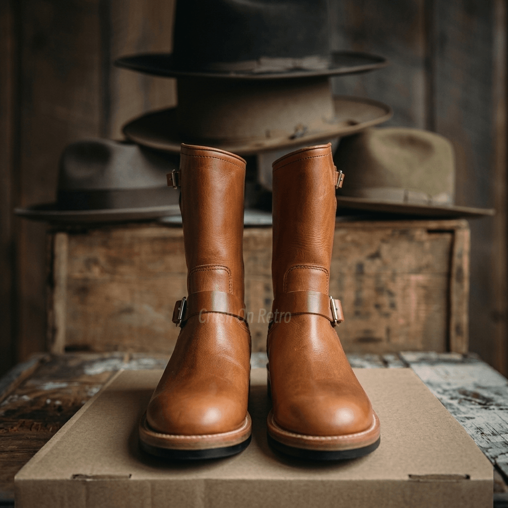 Men's Engineer Boots - Light Brown Teacore Leather