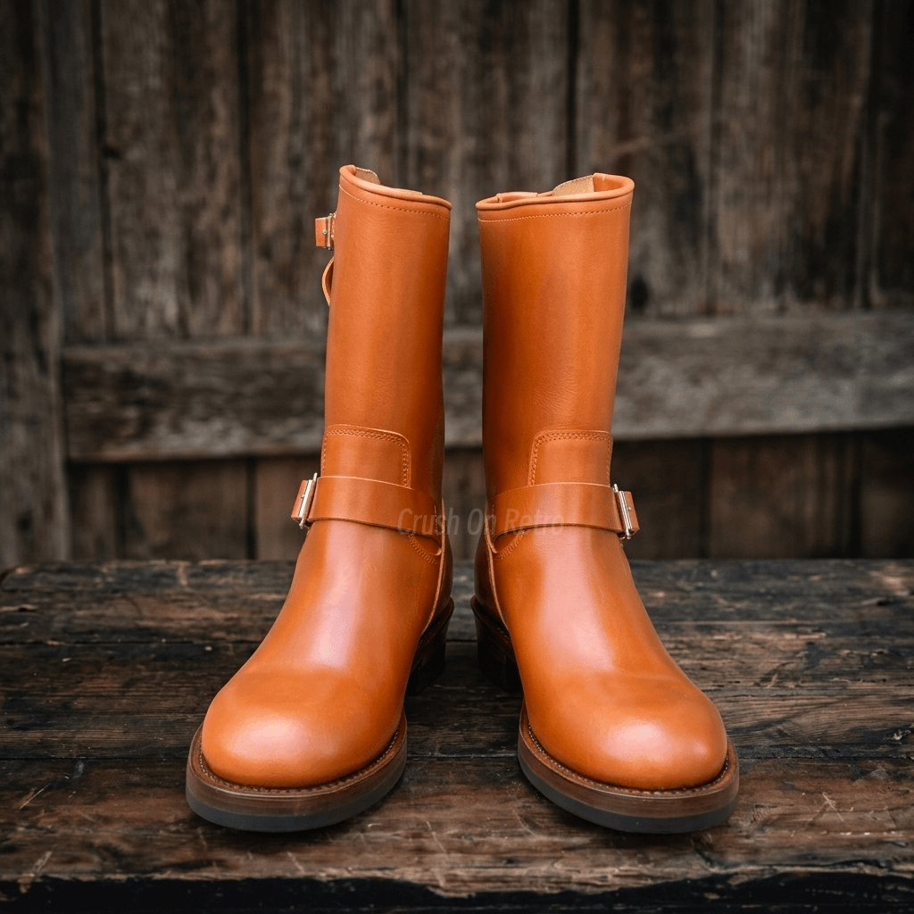 Men's Engineer Boots - Dark Brown Teacore Leather