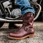 Men's Engineer Boots - Burgundy Cowhide