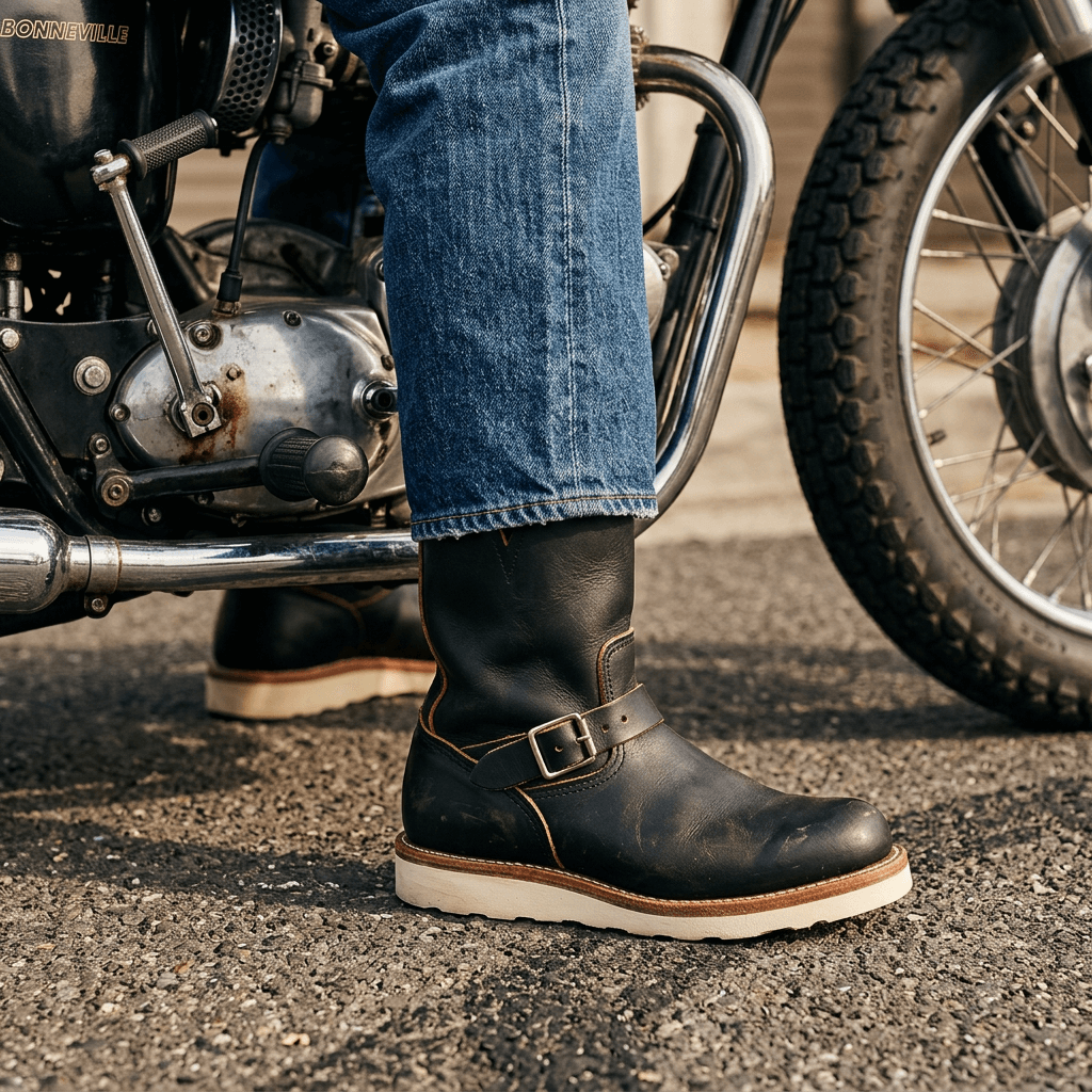 Men's Engineer Boots - Burgundy