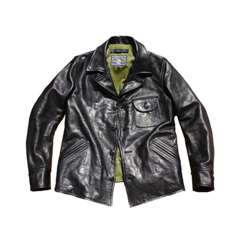 Men's Four Corners Leather Jacket Black - S/34