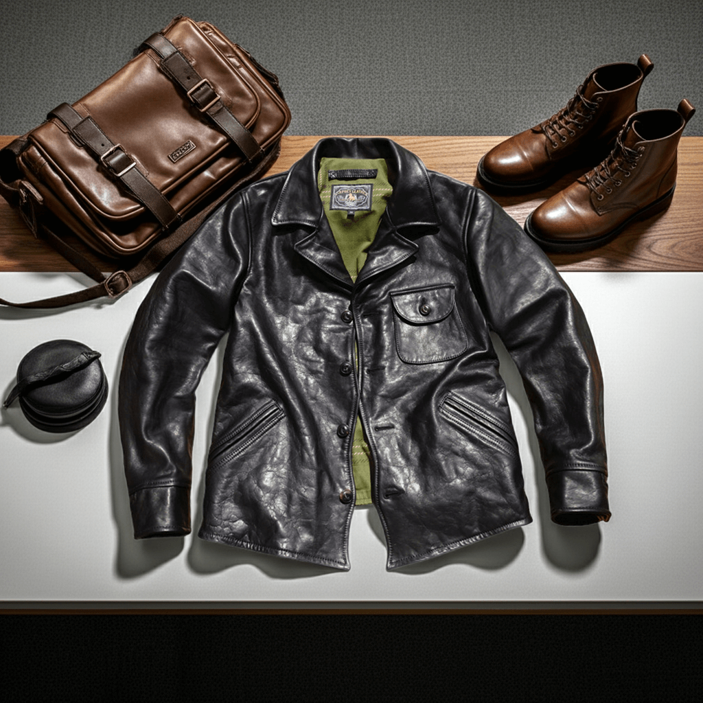 Men's Leather Jacket - L/38
