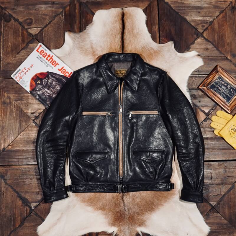 Men's Leather Jacket - Black/Horsehide
