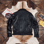 Men's Leather Jacket - Black/Horsehide