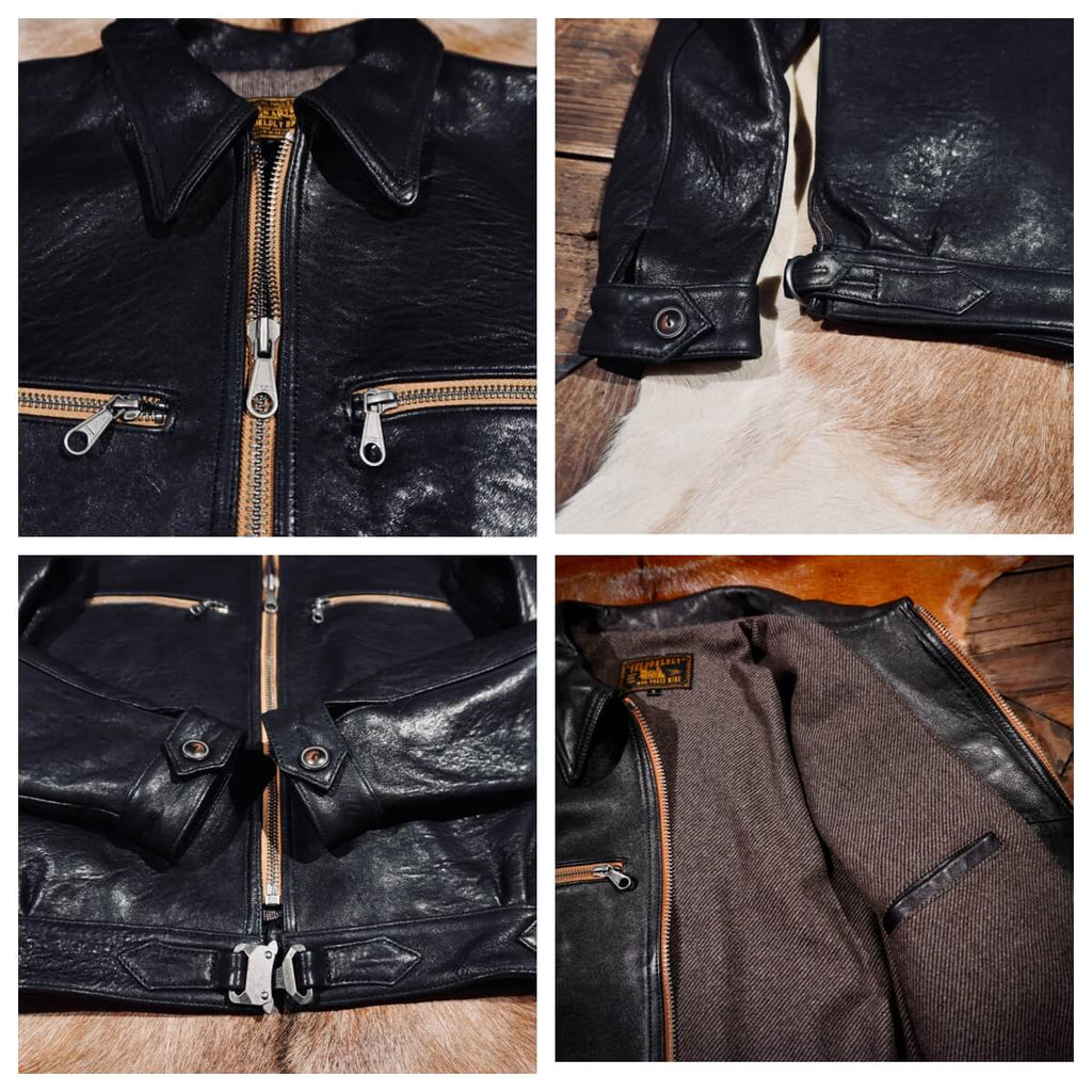 Men's Leather Jacket - Black/Horsehide