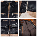 Men's Leather Jacket - Black/Horsehide
