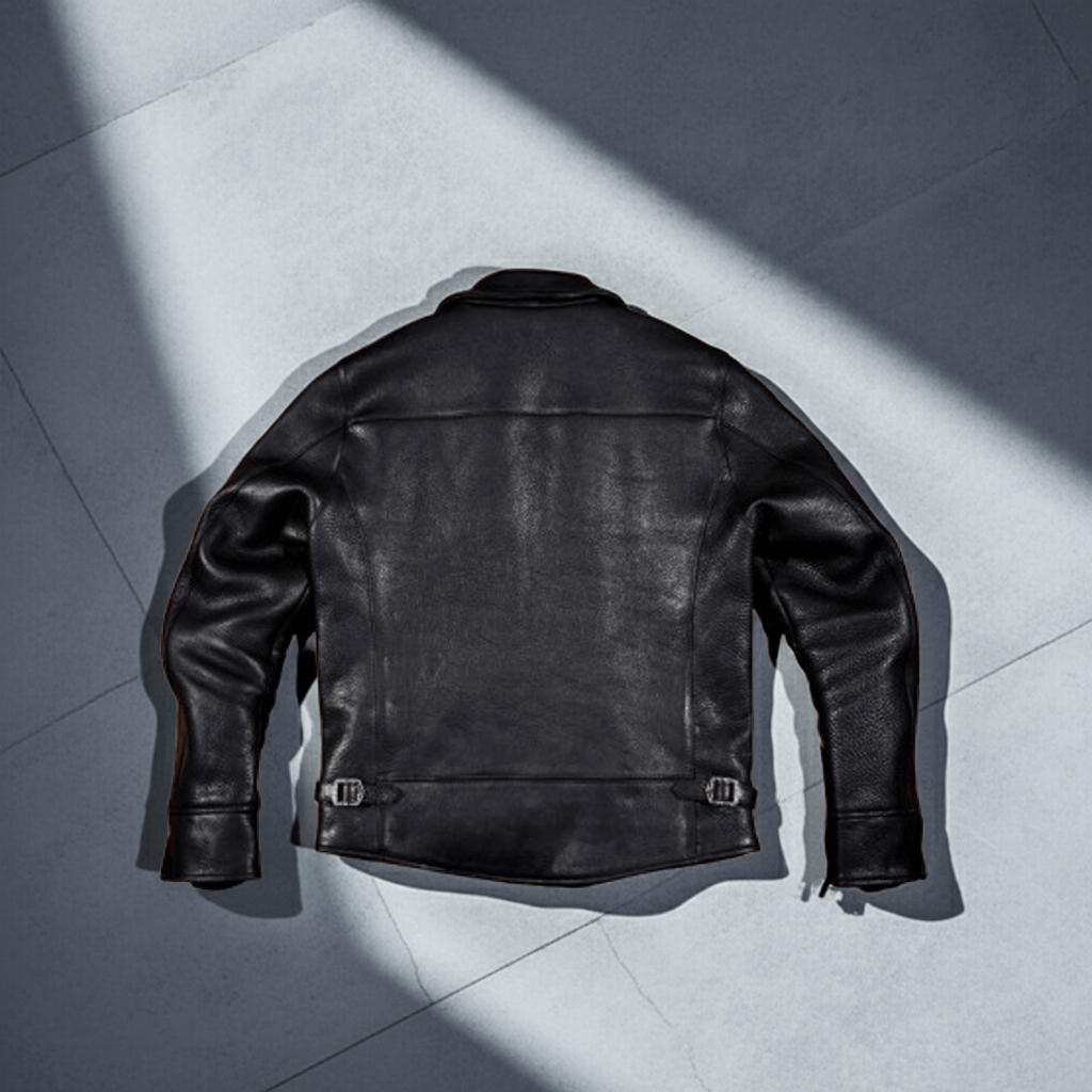 Men's Leather Jacket - Black Cowhide