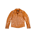 Men's Gentleman Biker Leather Jacket - Natural Horsehide
