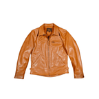 Men's Gentleman Biker Leather Jacket - Natural Horsehide
