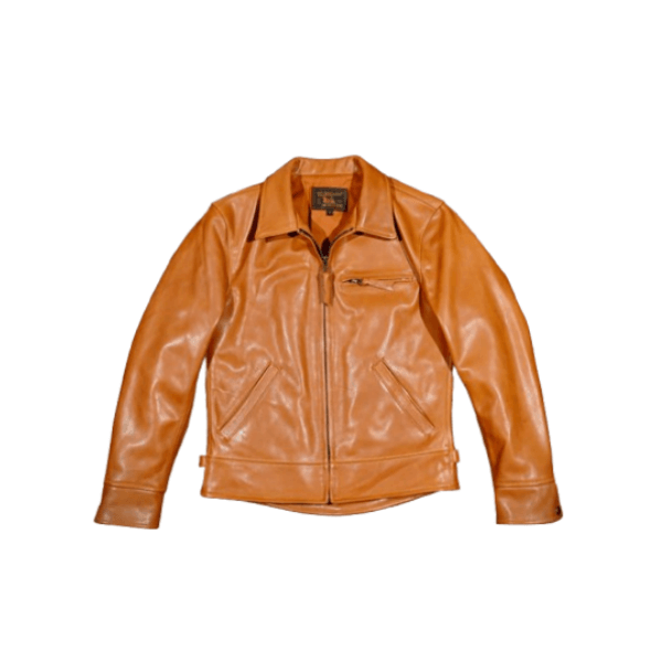 Men's Gentleman Biker Leather Jacket - Natural Horsehide