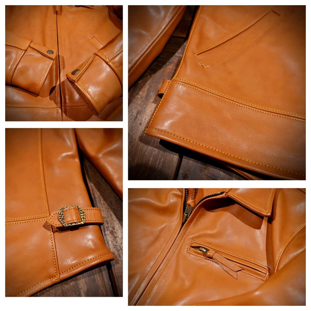 Men's Leather Jacket - Natural Horsehide