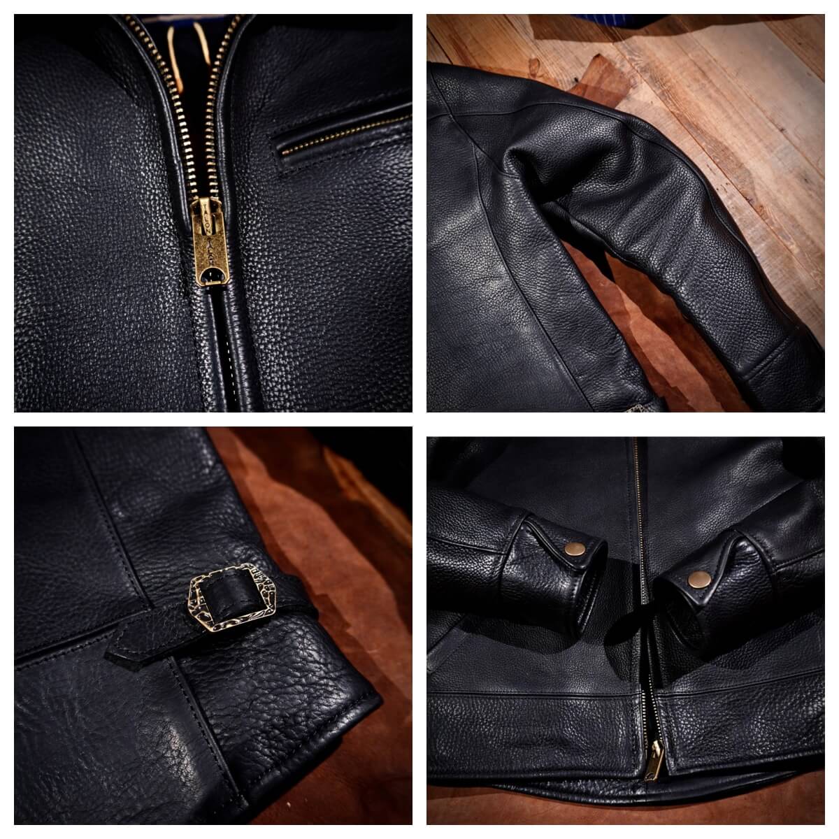 Men's Leather Jacket - Black Cowhide