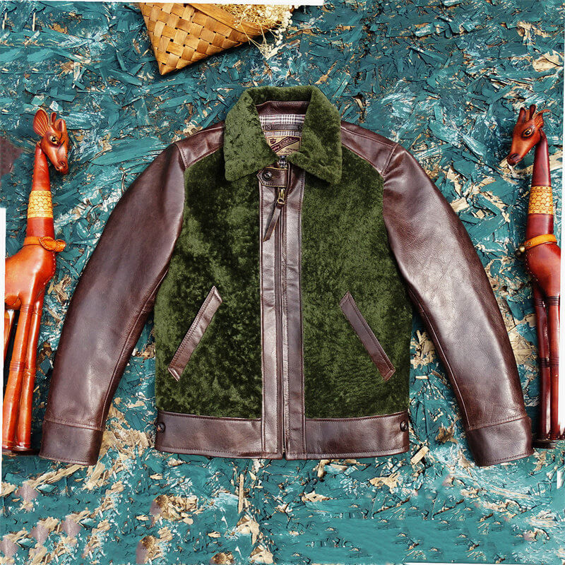 Men's Leather Jacket - Green