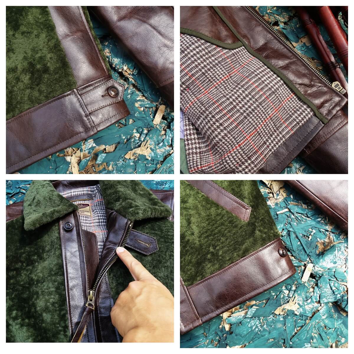 Men's Leather Jacket - Green