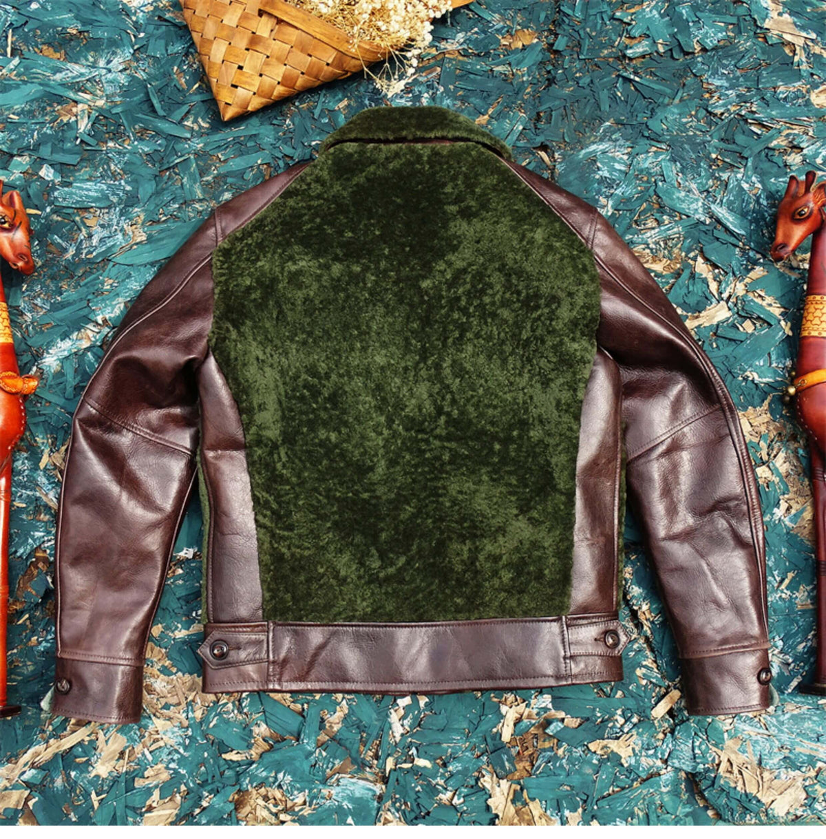 Men's Leather Jacket - Green