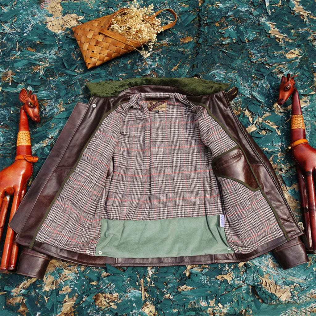 Men's Leather Jacket - Green