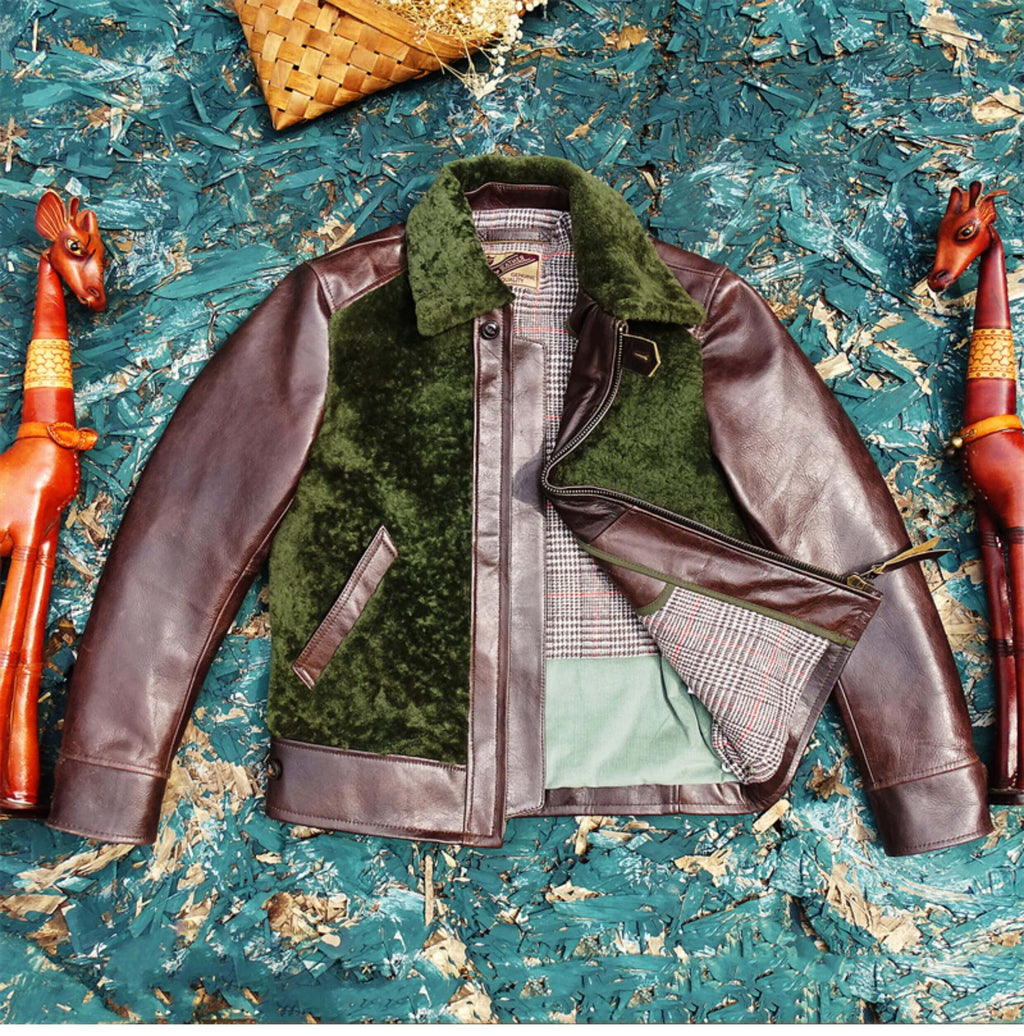 Men's Leather Jacket - Green