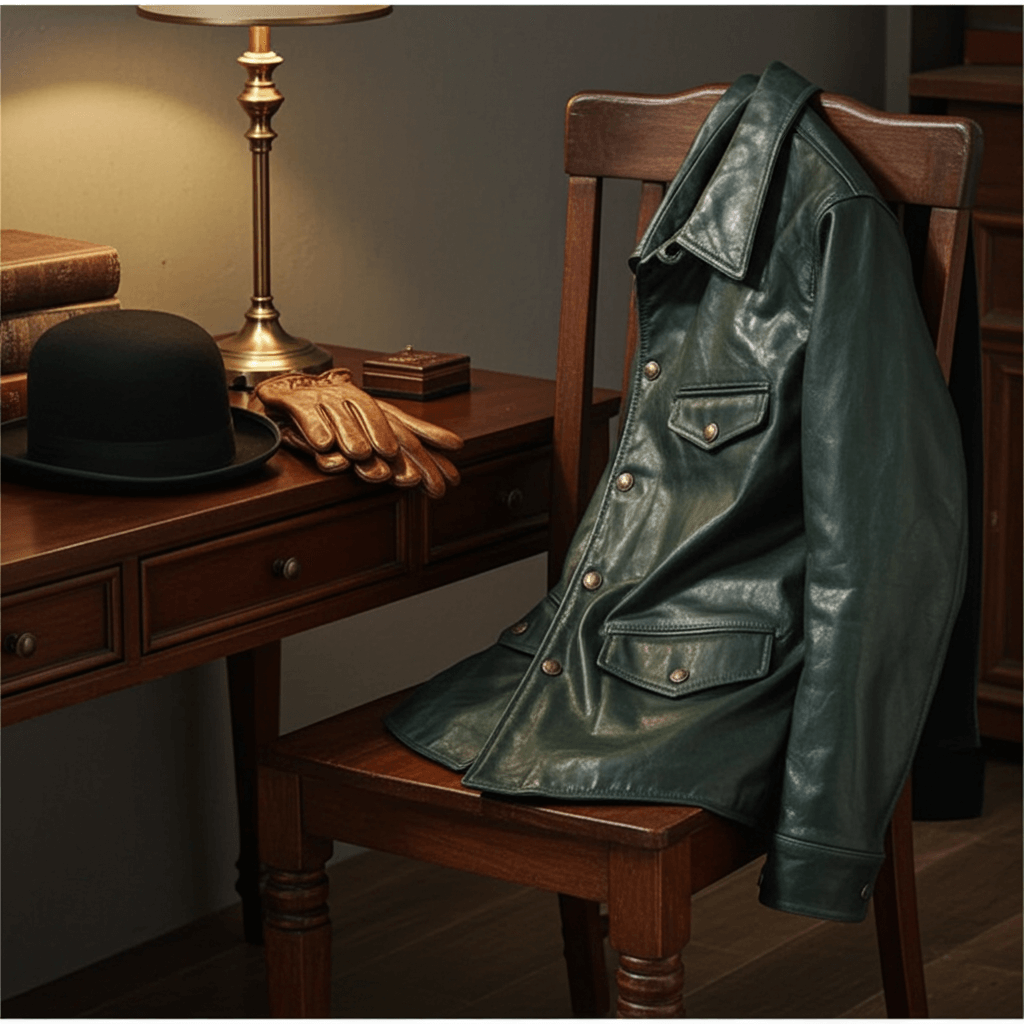 Men's Leather Jacket - Green