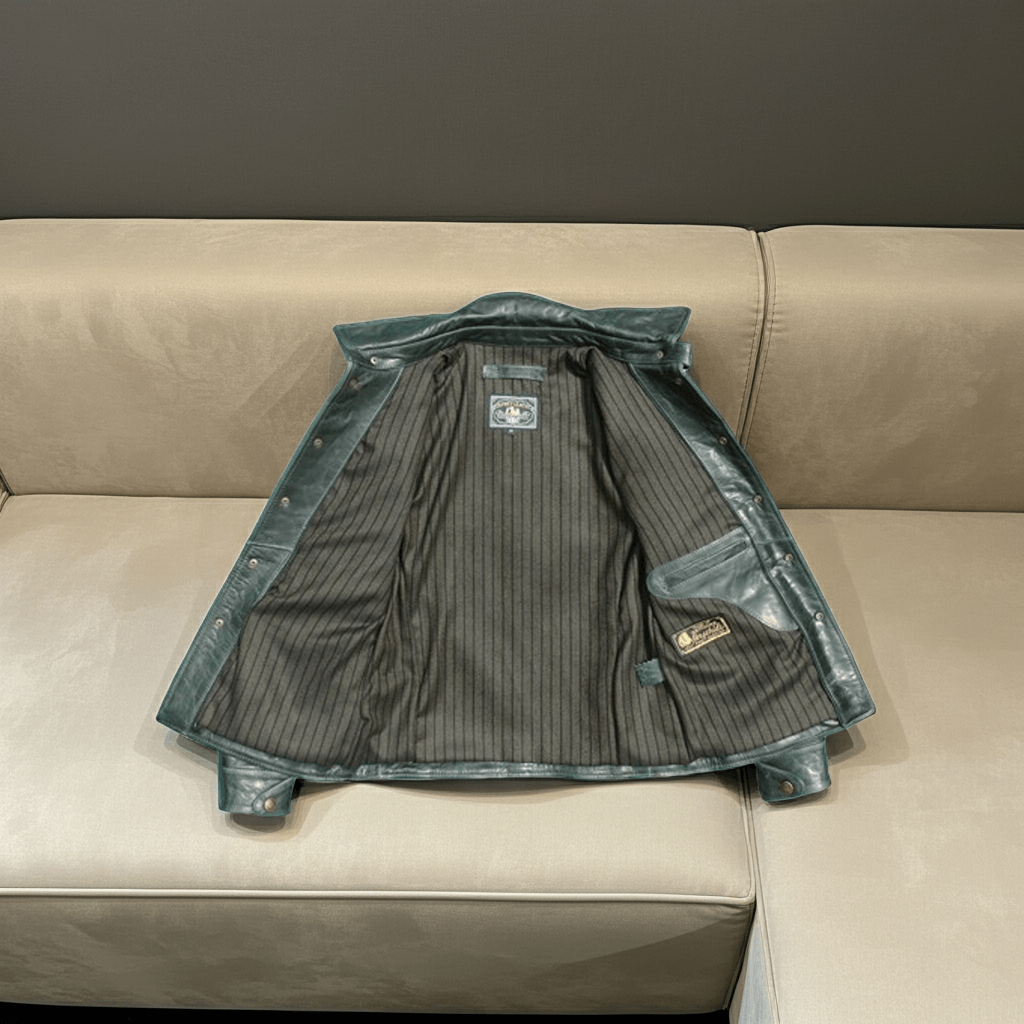 Men's Leather Jacket - Green