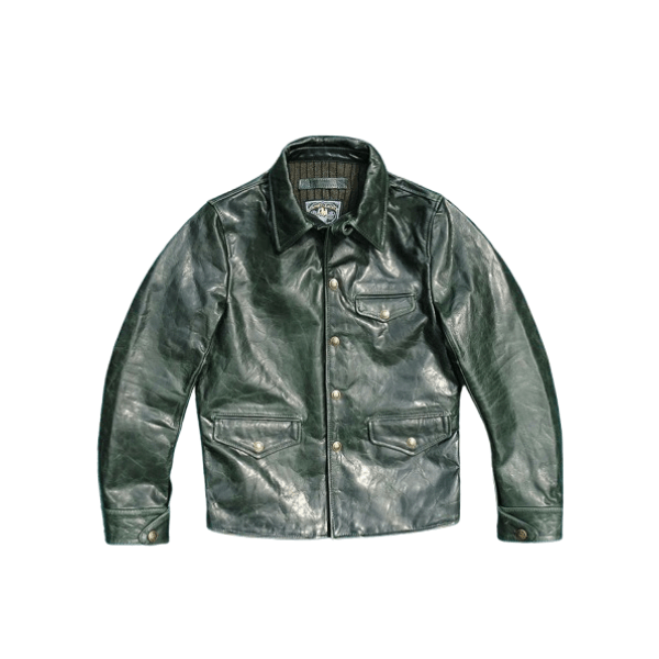 Men's Brakeman Leather Coat, Horsehide - Green