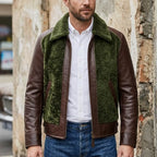 Men's Leather Jacket - Green