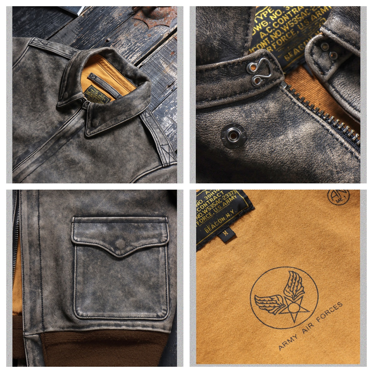 Men's Leather Jacket - Gray
