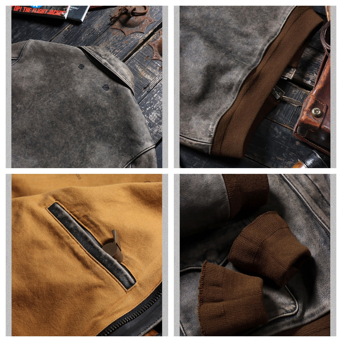 Men's Leather Jacket - Gray