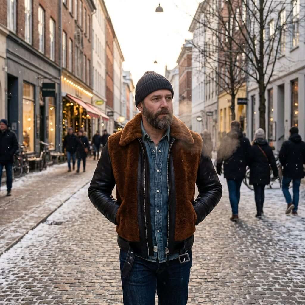 Men's Leather Jacket - Brown