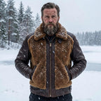 Men's Leather Jacket - Brown