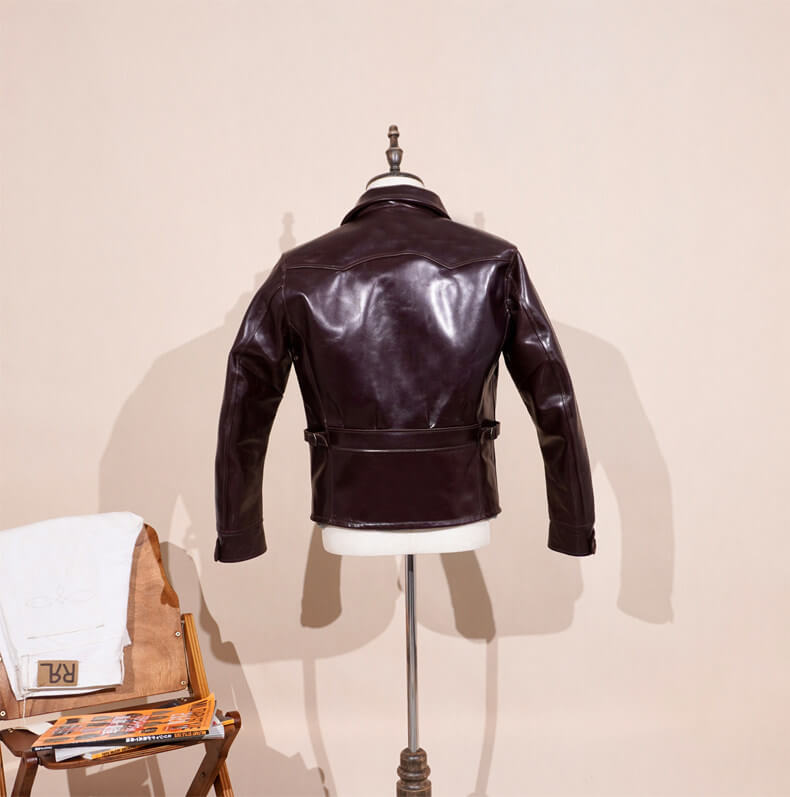 Men's Leather Jacket - Dark Wine