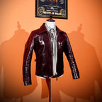 Men's Leather Jacket - Burgundy
